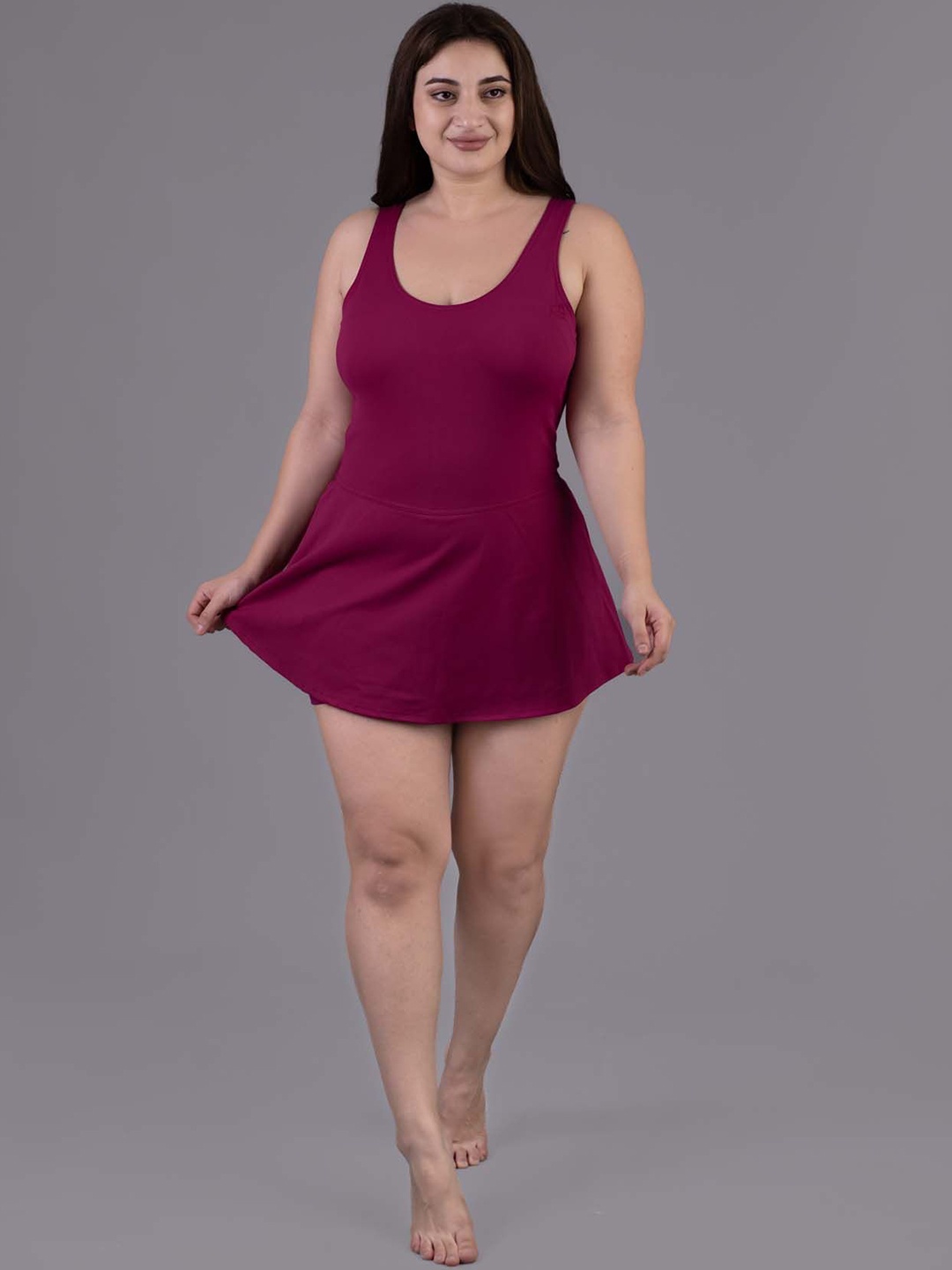 

Keepfit Women One Piece Padded Swim Dress, Magenta