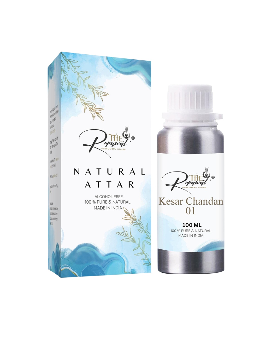 

THE RUPAWAT Perfumery House Kesar Chandan 01 Pure & Natural Alcohol-Free Attar - 100 ml, Transparent