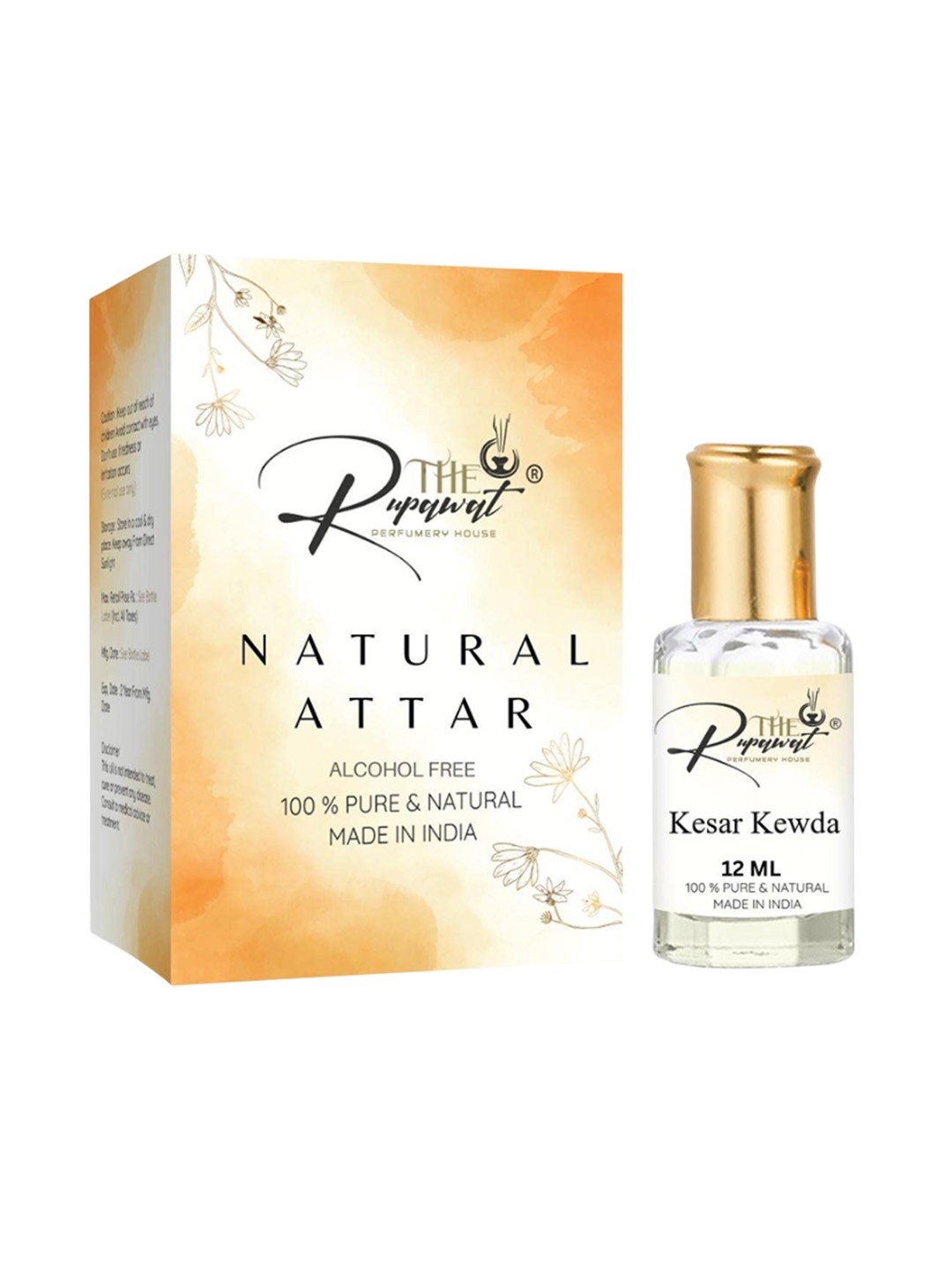 

THE RUPAWAT Perfumery House Kesar Kewda Natural Alcohol-Free Attar - 12 ml, Transparent