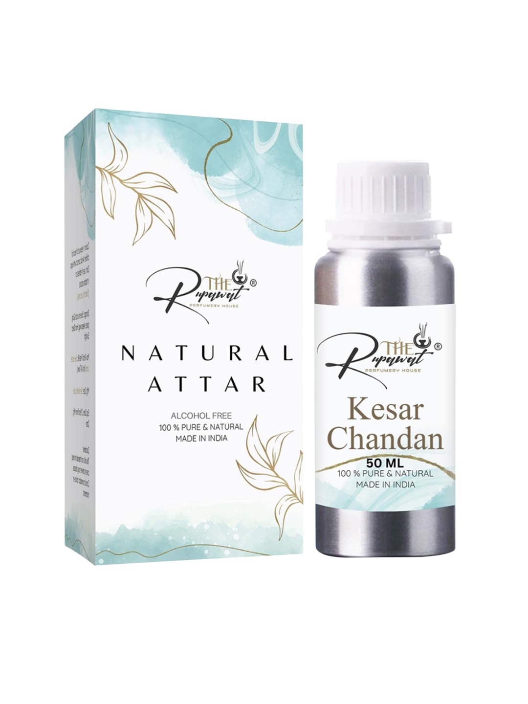 

THE RUPAWAT Perfumery House Kesar Chandan 100% Natural & Pure Alcohol Free Attar - 50 ml, Transparent