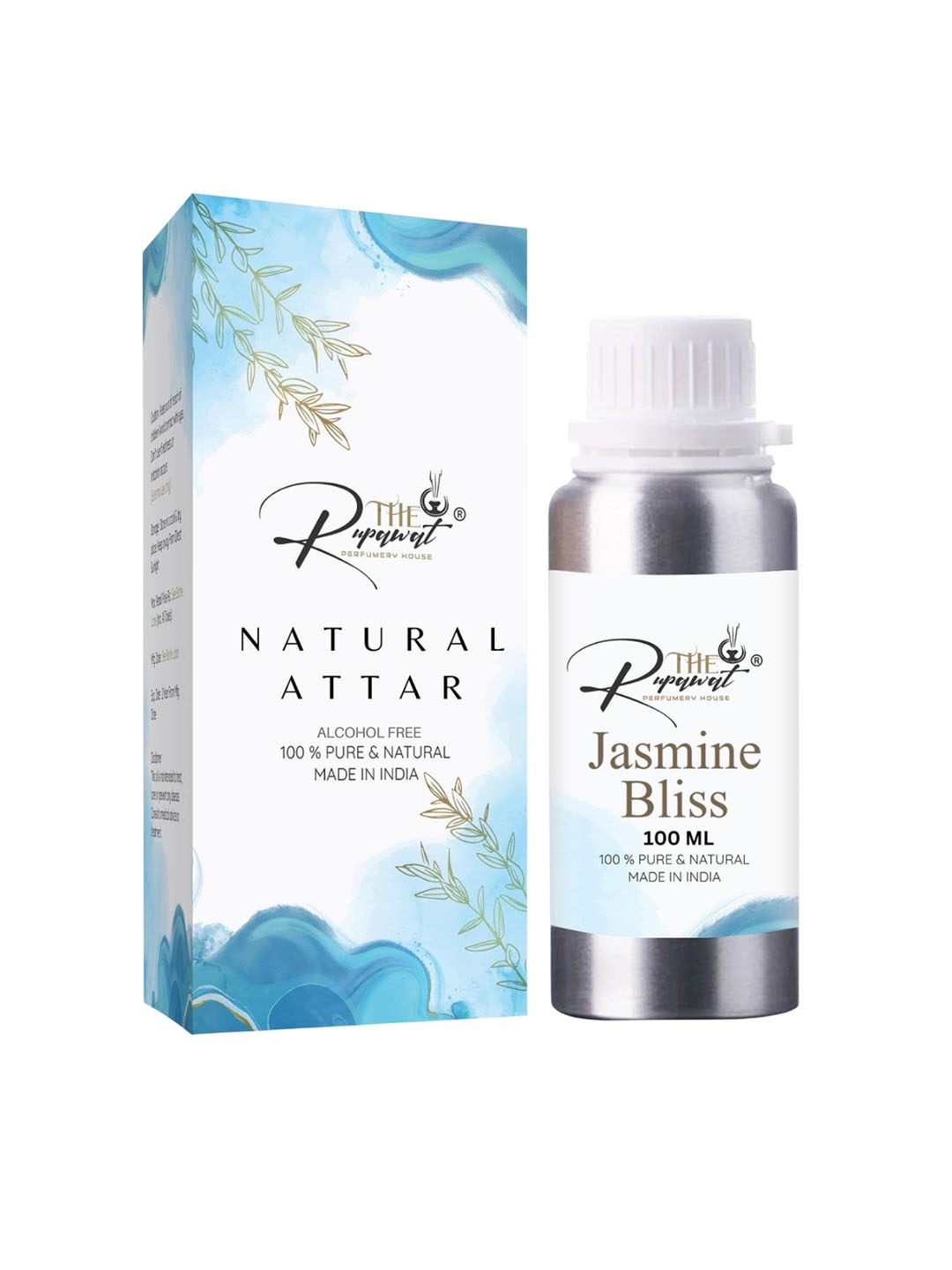 

THE RUPAWAT Perfumery House Jasmine Bliss Natural Alcohol-Free Attar - 100 ml, Transparent