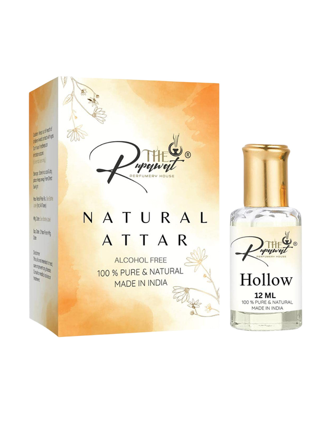 

THE RUPAWAT Perfumery House Hollow Pure & Natural Alcohol-Free Attar - 12 ml, Transparent