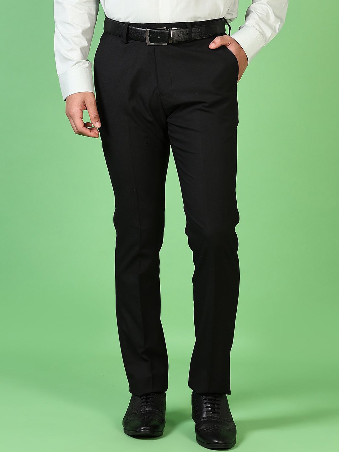 

V-Mart Men Mid-Rise Regular Fit Formal Trousers, Black