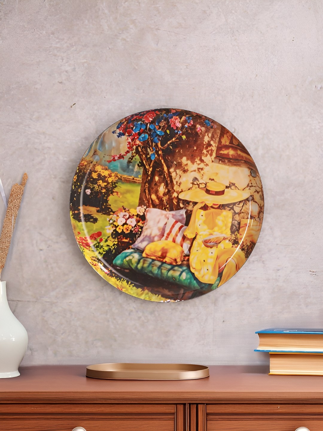 

Homspurts Yellow & Brown Golden Sunshine Girl Printed Wall Art