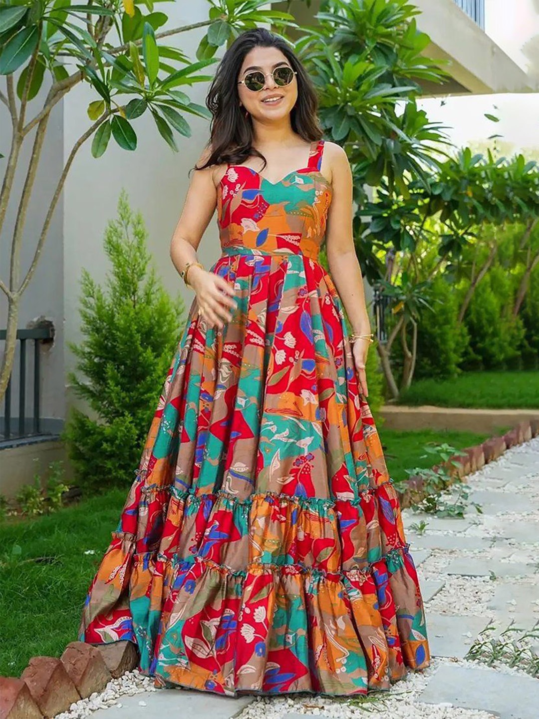 

WHATNOT STYLE Printed Maxi Dress, Red