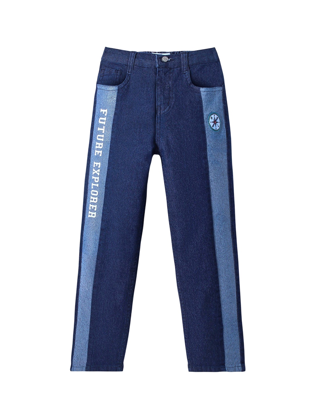 

ARIAS By LARA DUTTA Boys Mid Rise Jeans With Text Print, Blue