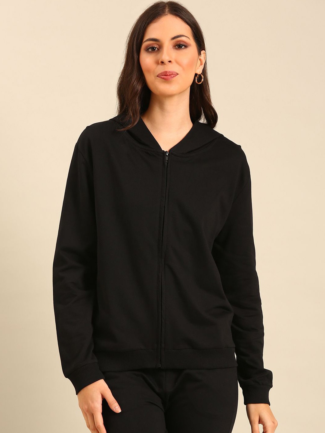 

De Moza Women Hooded Sweatshirt, Black