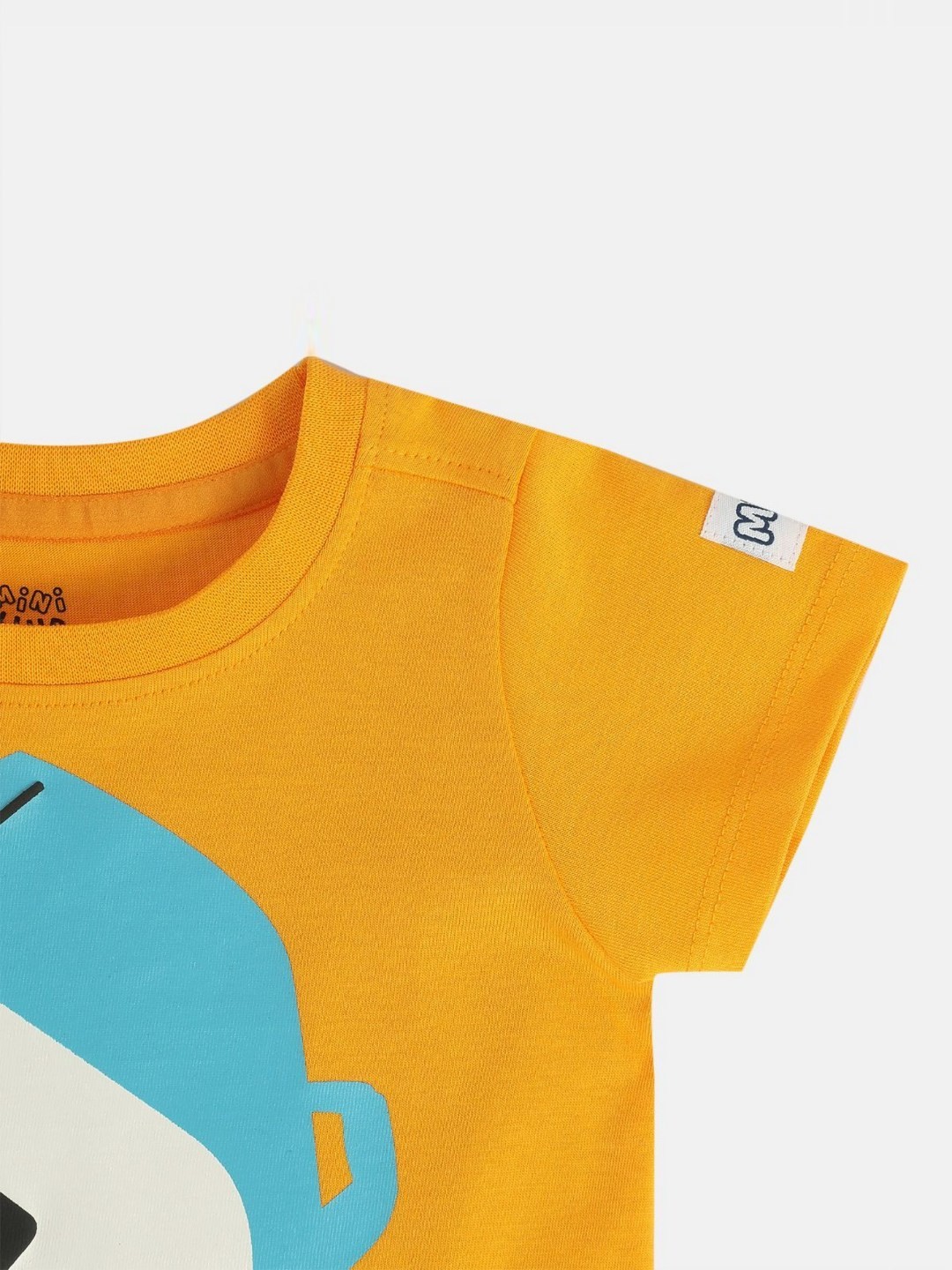 

MINI KLUB Boys Animal Printed Round Neck Cotton T-shirt, Mustard