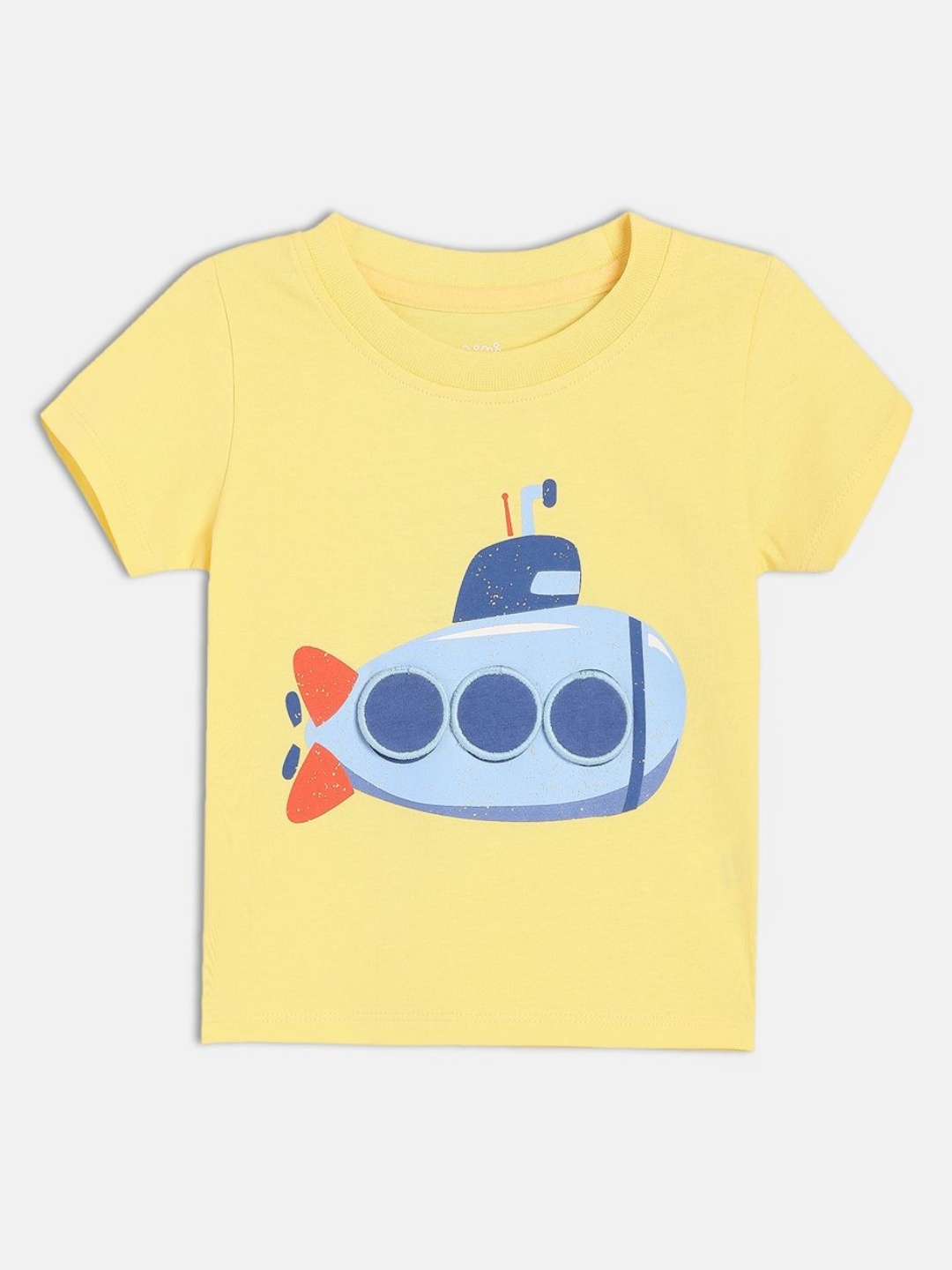 

MINI KLUB Boys Graphic Printed Round Neck Cotton T-shirt, Yellow