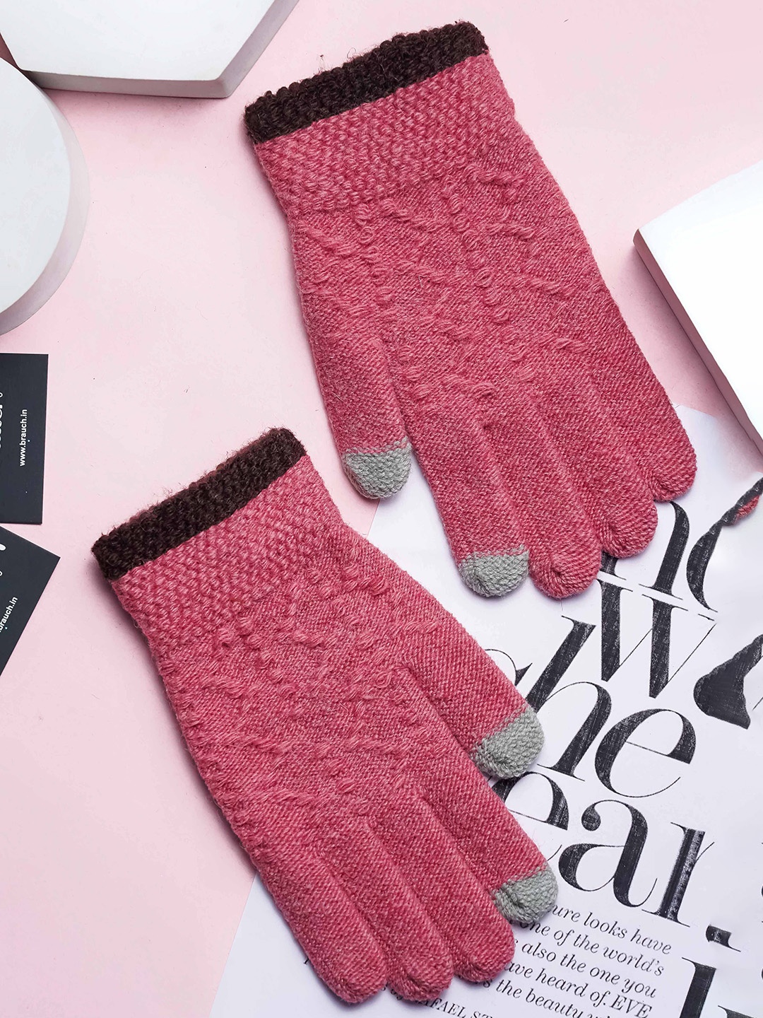 

Brauch Women Patterned Winter Gloves, Pink