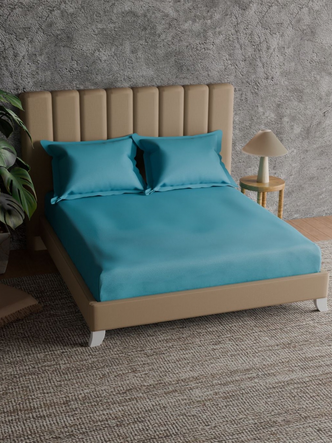 

Himeya Blue 152 TC Pure Cotton King Bedsheet Set 2.24 m x 2.50 m
