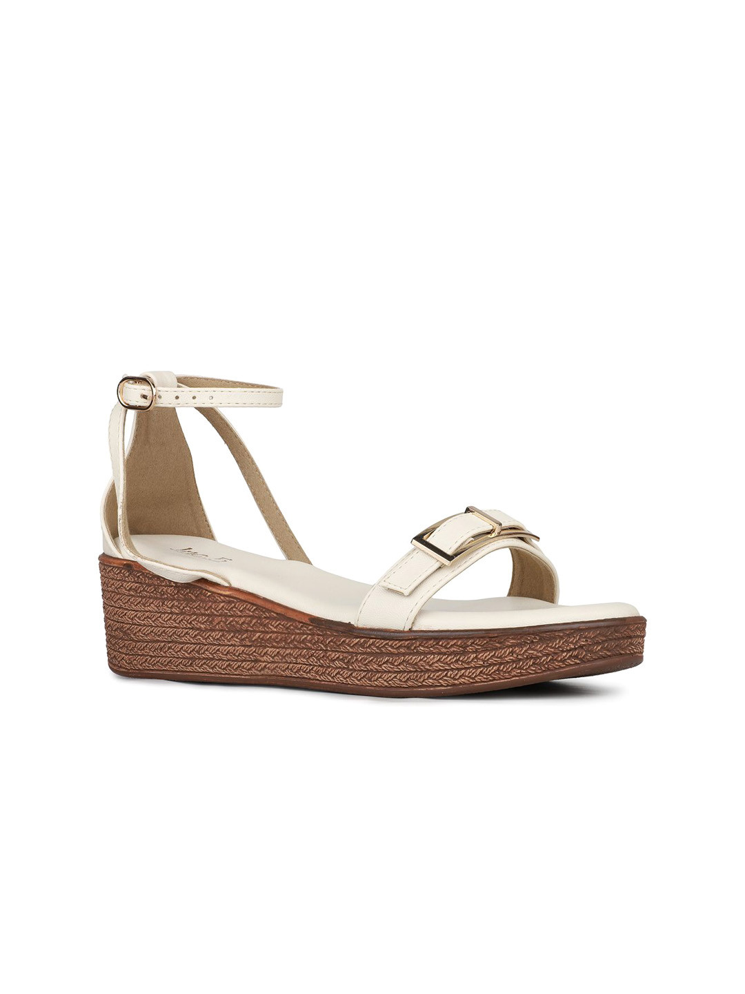 

Inc 5 Women Wedge Sandals With Buckles, Cream