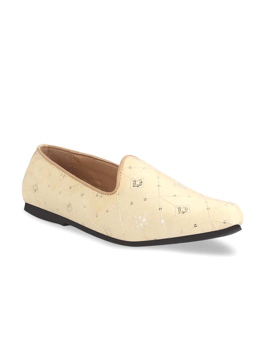 

FAUSTO Men Embroidery Mojaris, Cream