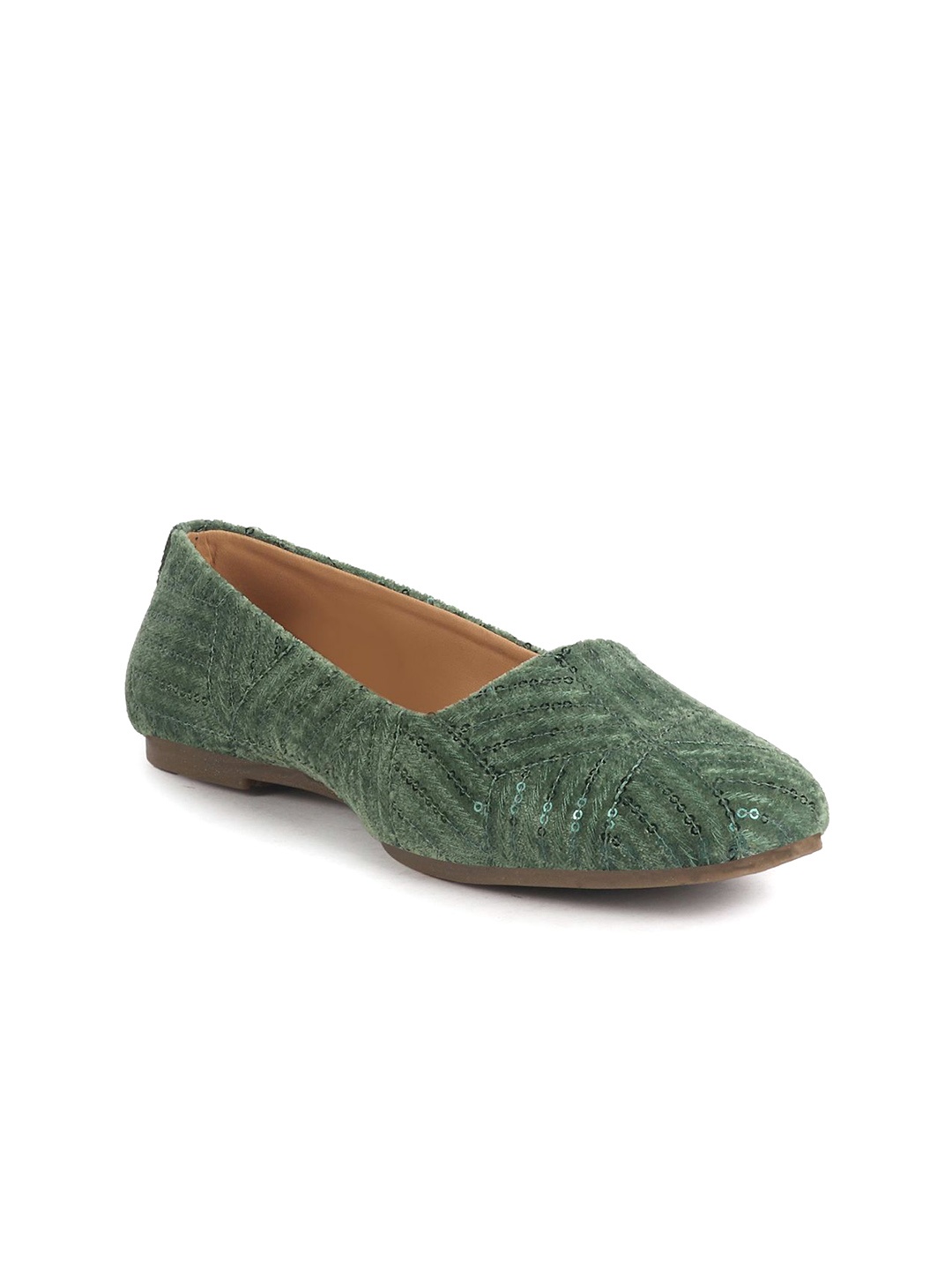 

FAUSTO Women Embroidery Zardozi Lightweight Mojaris, Green