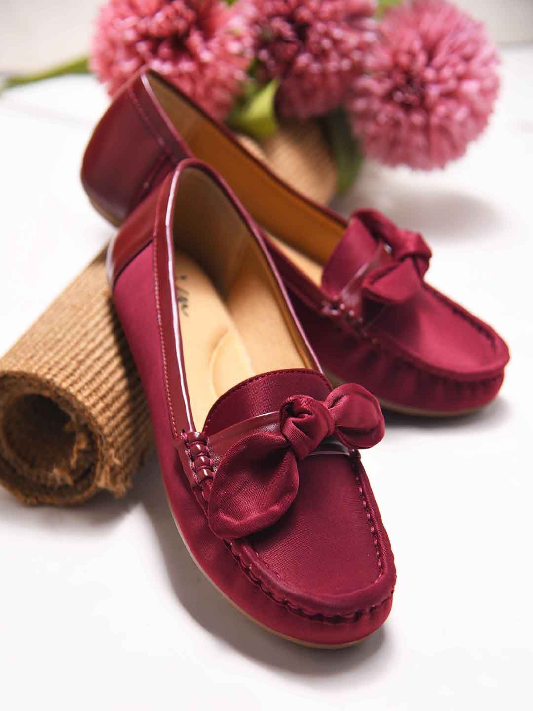 

JM Looks Women Lightweight Round Toe Loafers, Maroon