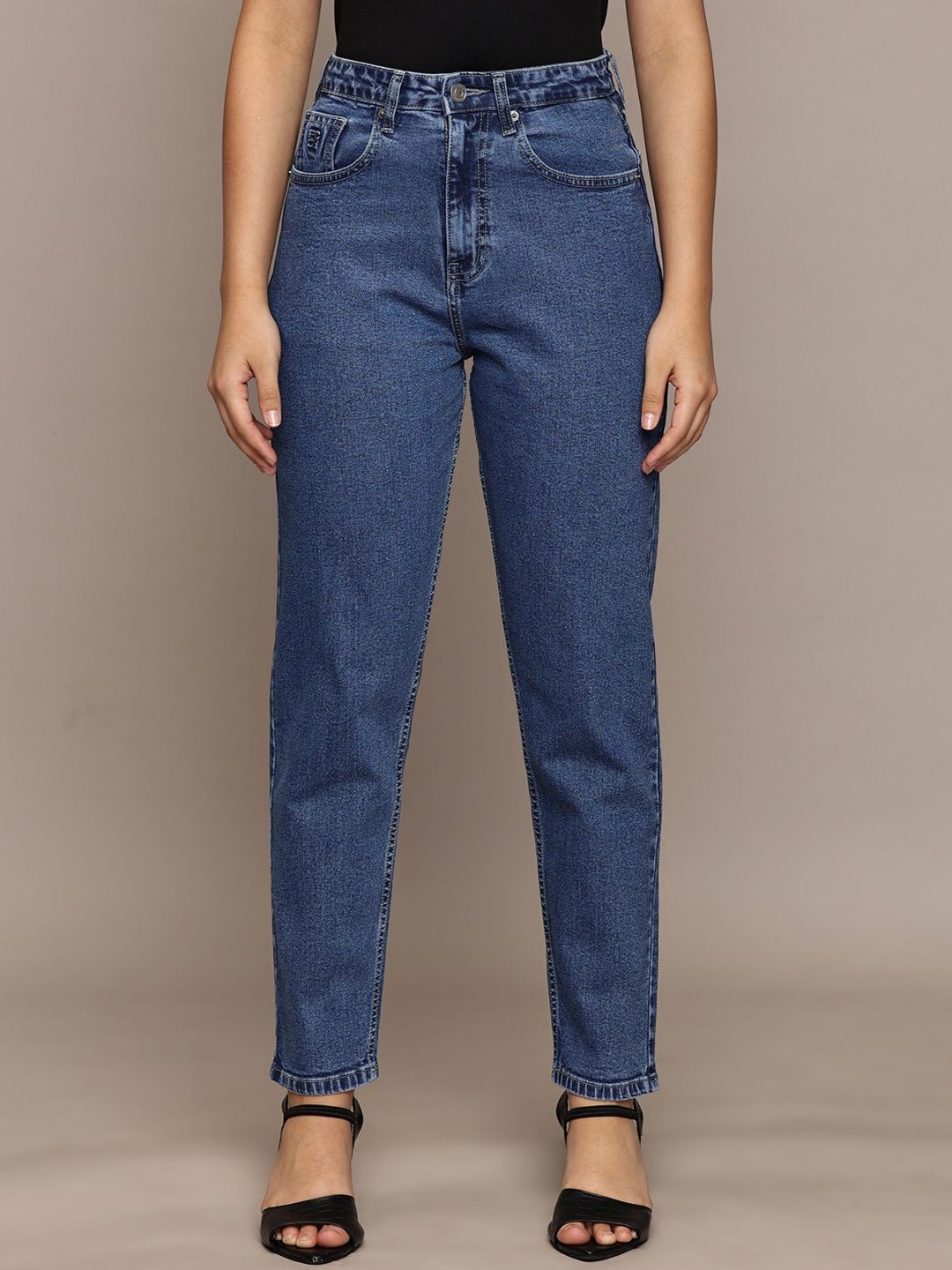 

French Connection Women Smart High-Rise Stretchable Jeans, Blue