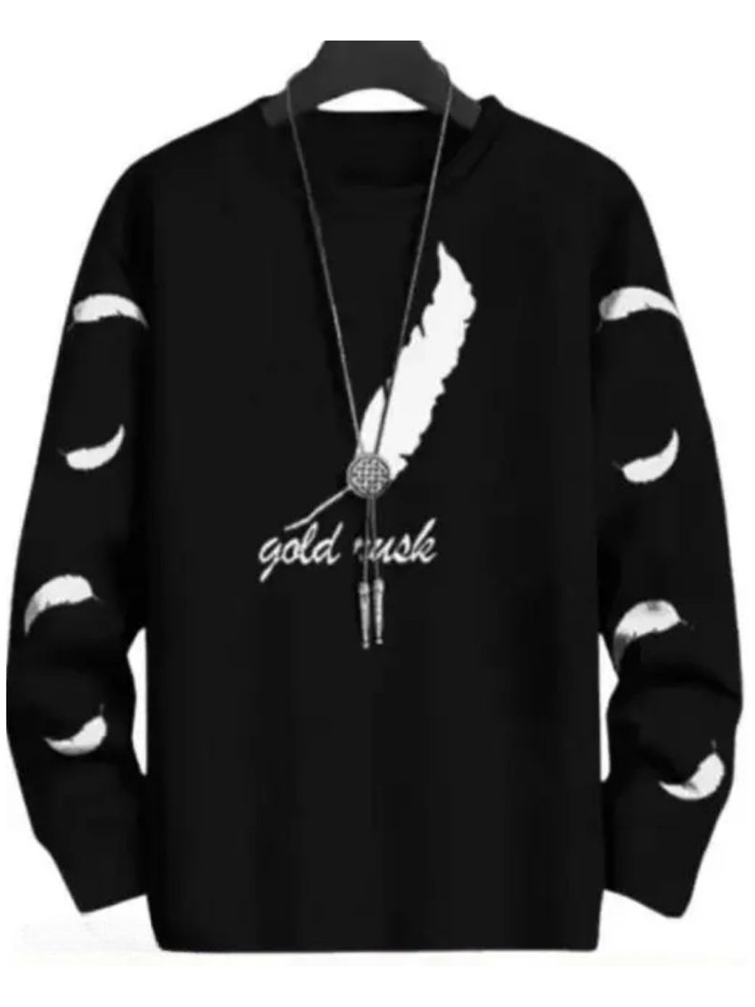 

SAN TEE Boys Printed Round Neck Sweatshirt, Black