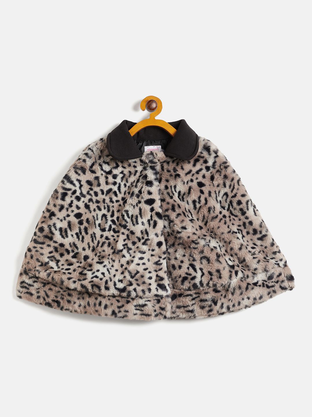 

Ben & Joe Girls Animal Self Design Shirt Collar Flared Shrug, Black