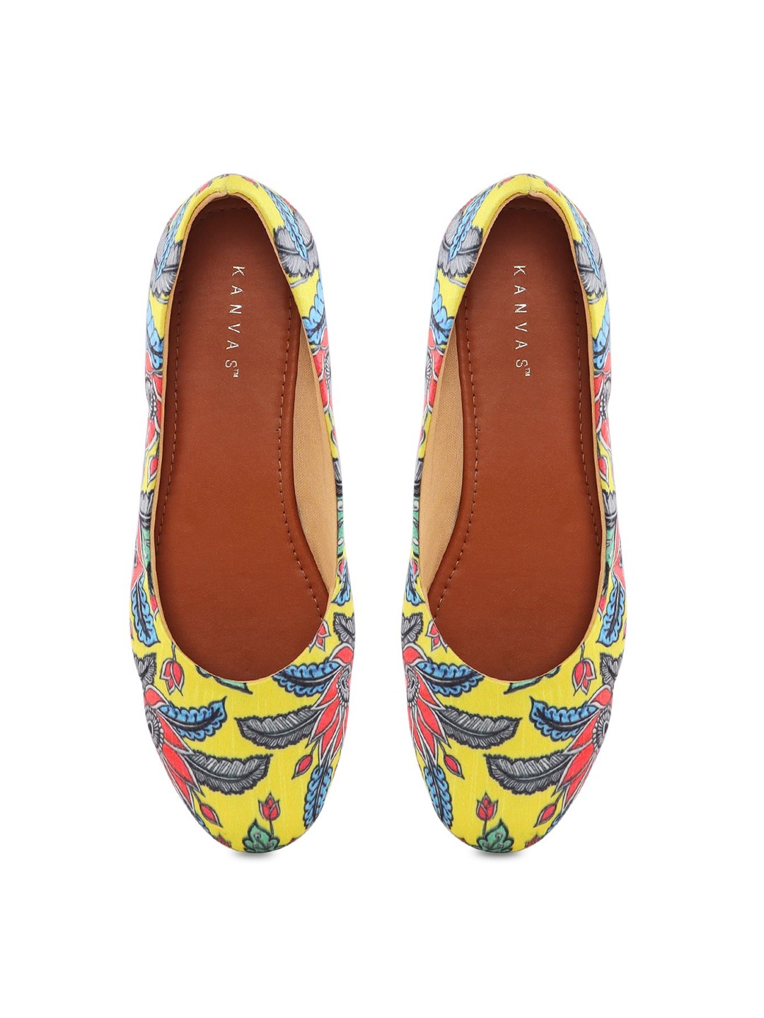 

Kanvas Women Printed Ballerinas Flats, Yellow