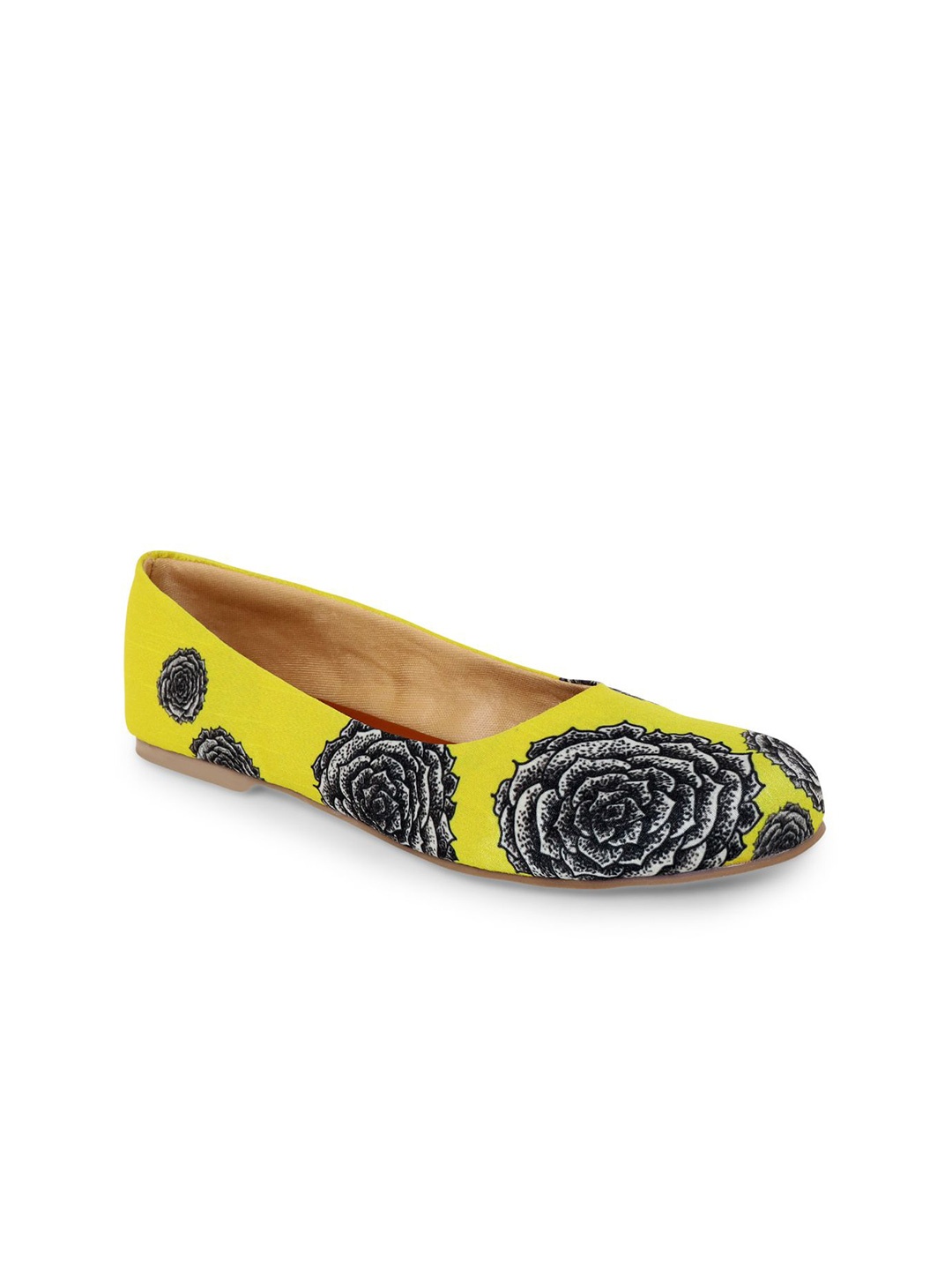 

Kanvas Women Printed Ballerinas Flats, Yellow