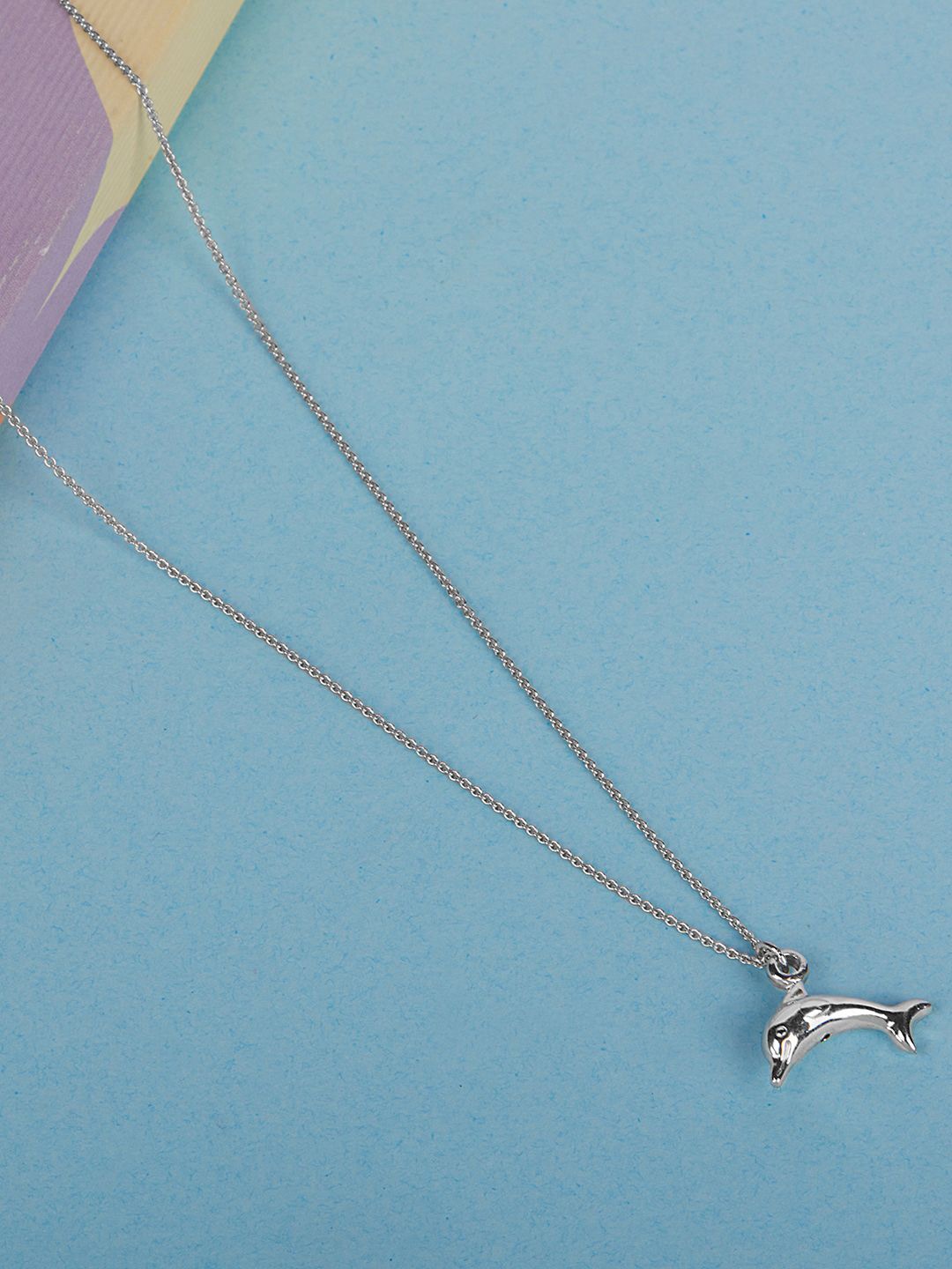 

Mia by Tanishq 93 Kt Silver Playful Dolphin Pendant With Chain