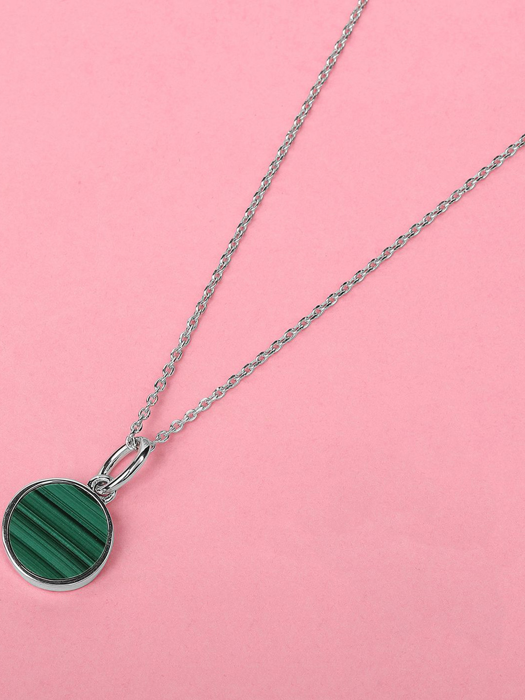 

Mia by Tanishq 925 Sterling Silver Stone Studded Pendant With Chain