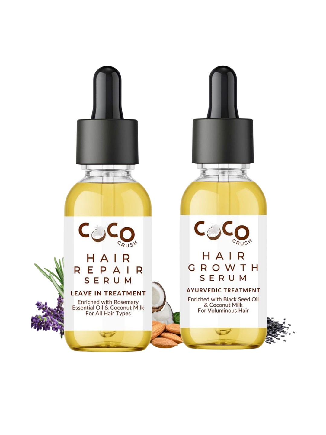 

Coco Crush Set Of 2 Hair Repair & Hair Growth Serum- 15 ml Each, Yellow