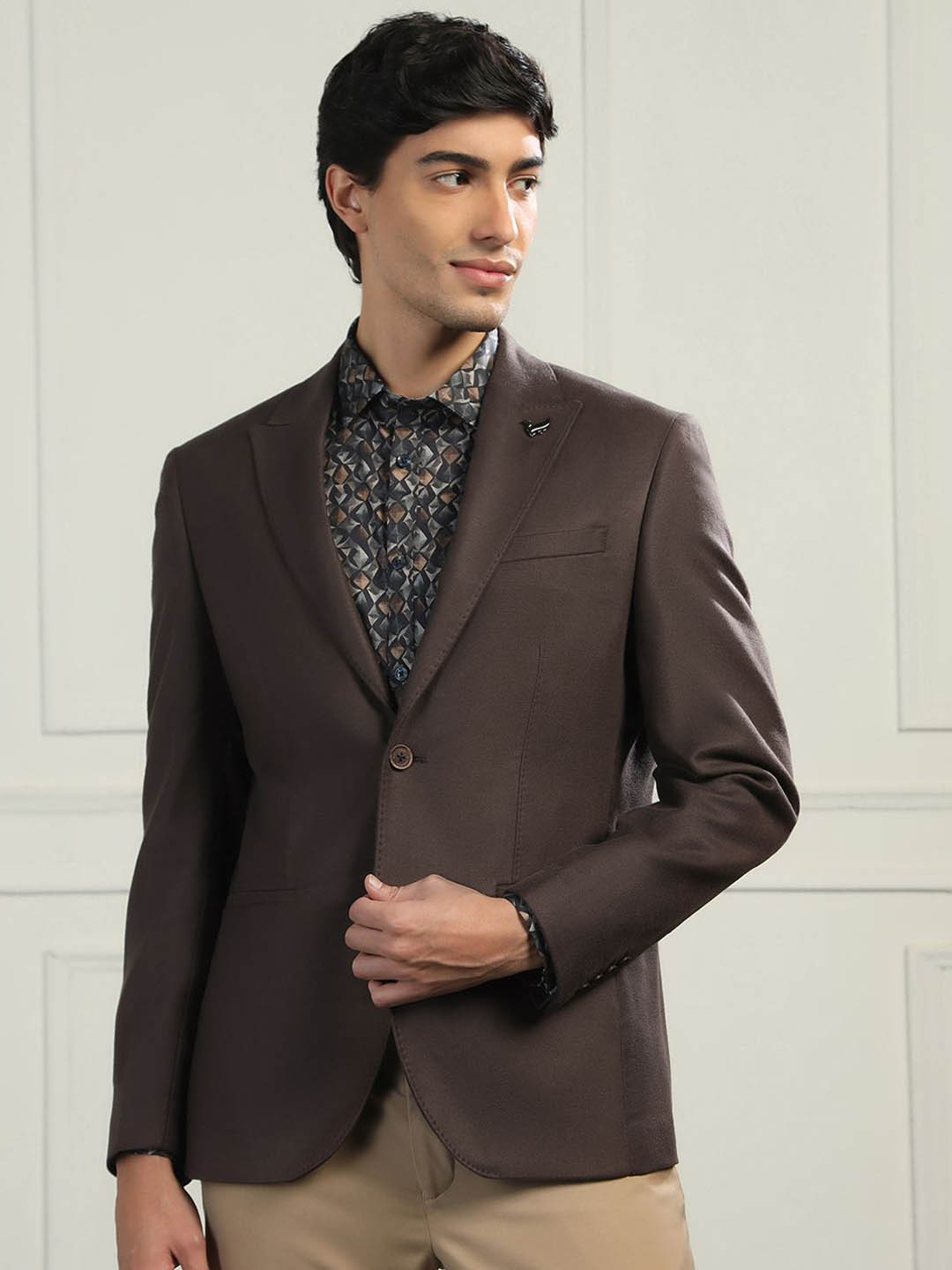 

Blackberrys Slim-Fit Single Breasted Blazer, Coffee brown