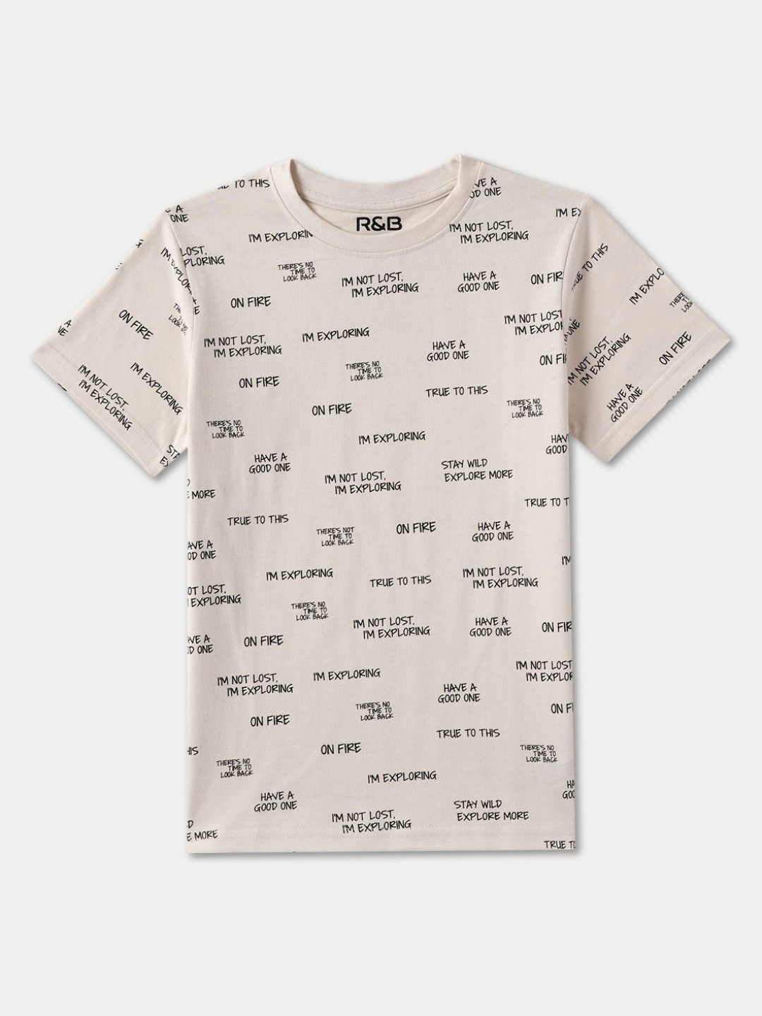 

R&B Boys Printed Pockets T-shirt, Beige