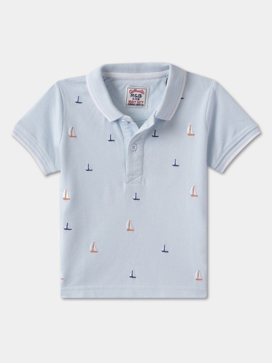 

R&B Boys Polo Collar T-shirt, Blue