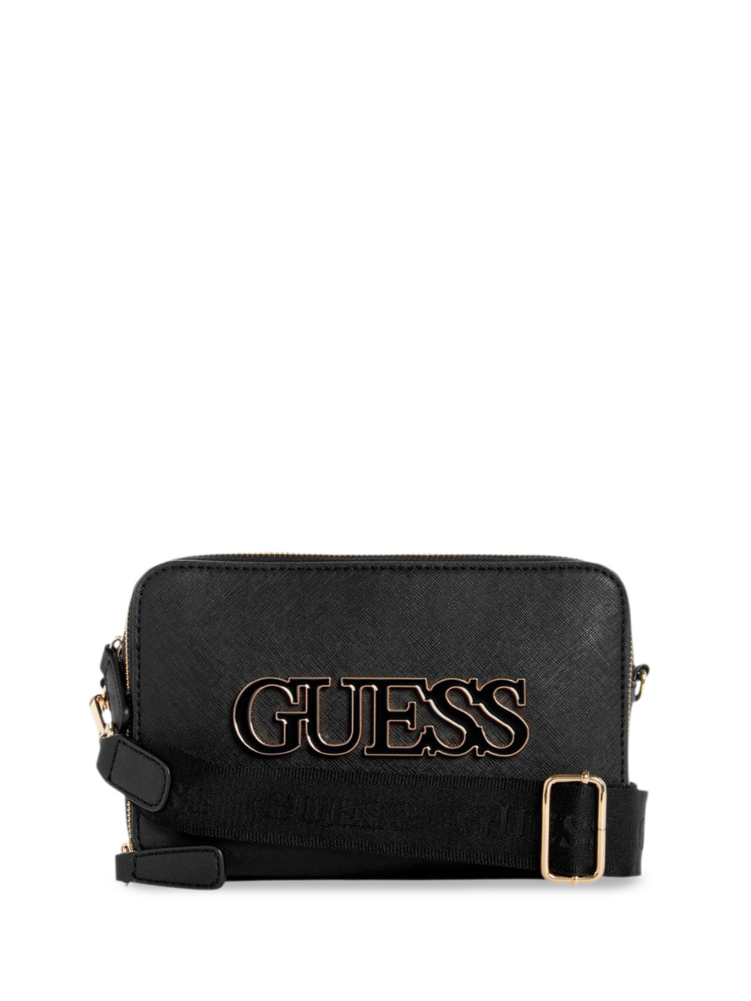 

GUESS Structured Sling Bag with Quilted, Black