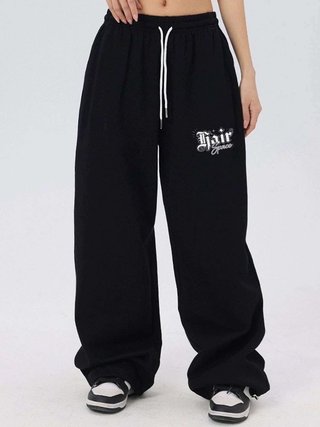 

LULU & SKY Women Straight Fit High-Rise Trousers, Black