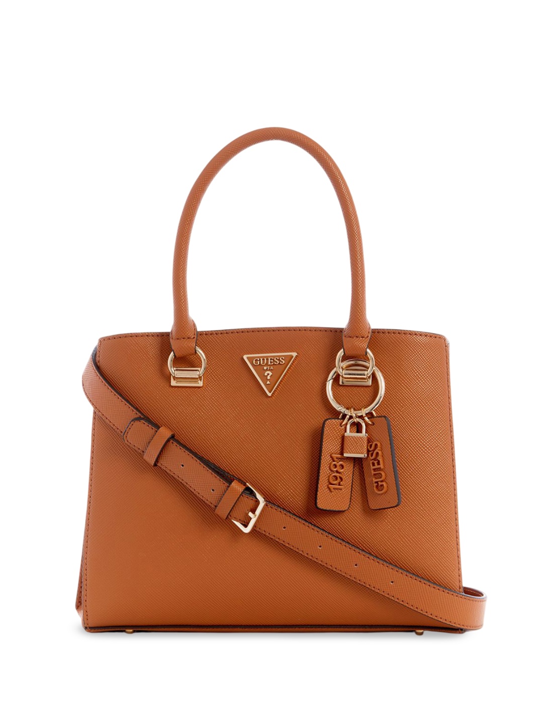 

GUESS PU Satchel, Brown