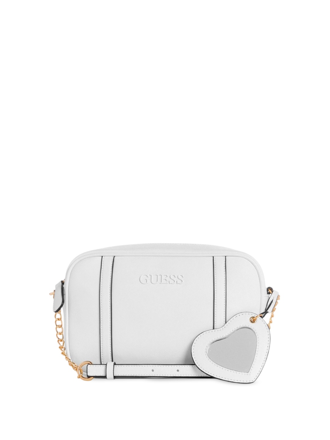 

GUESS Bucket Sling Bag with Quilted, White