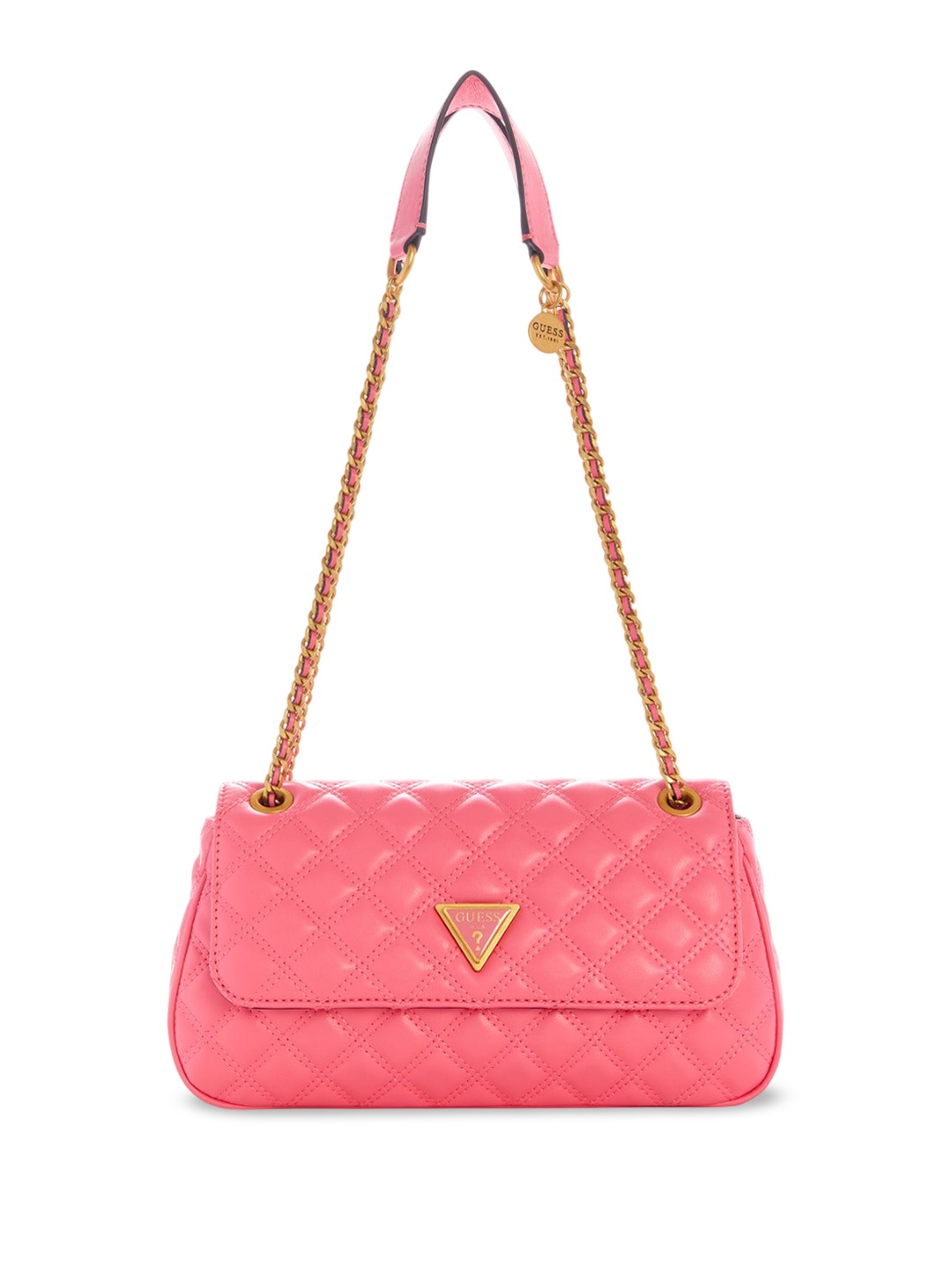 

GUESS PU Structured Shoulder Bag with Quilted, Pink