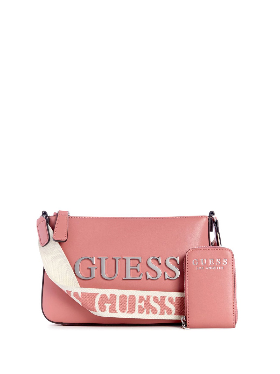 

GUESS Printed PU Bucket Sling Bag, Pink