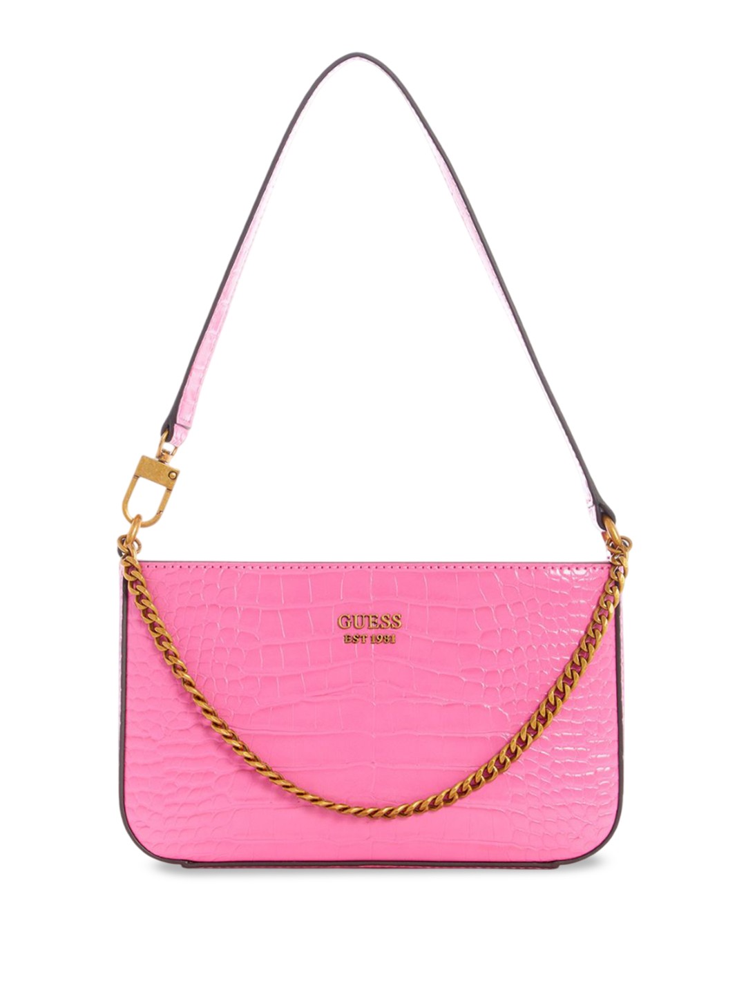 

GUESS Textured PU Structured Shoulder Bag with Quilted, Pink