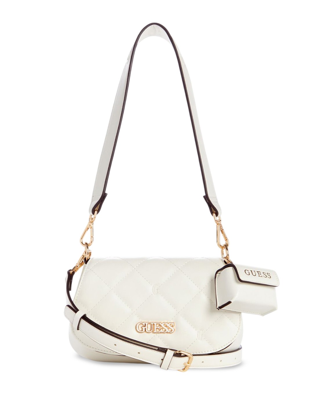 

GUESS PU Sling Bag, Cream