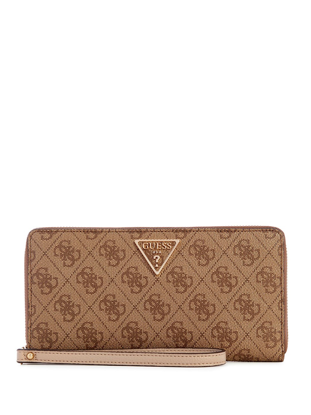 

GUESS Women Geometric Printed PU Card Holder, Brown