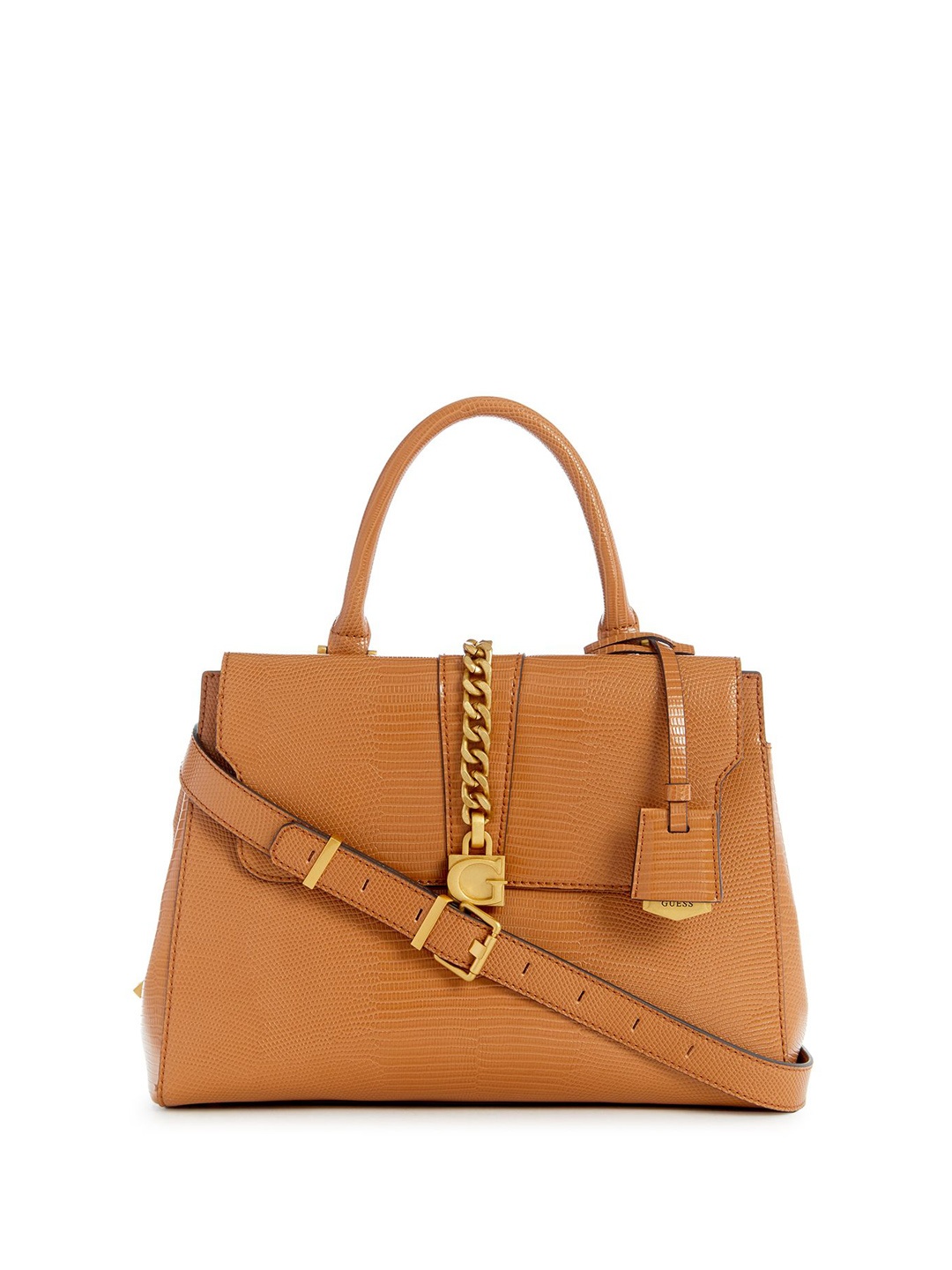 

GUESS PU Satchel, Brown