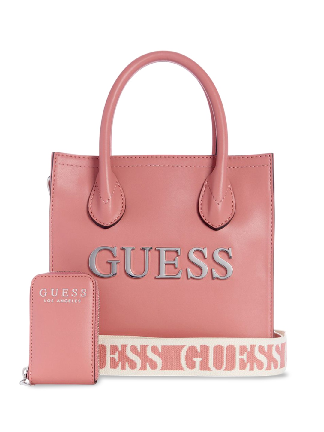 

GUESS PU Satchel, Pink