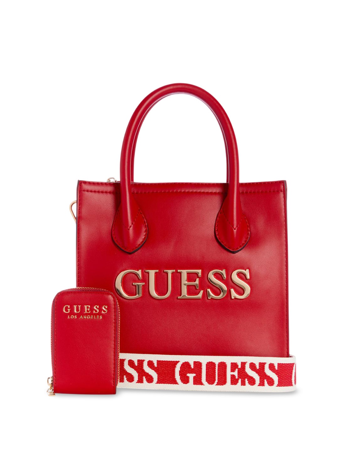 

GUESS PU Satchel, Red