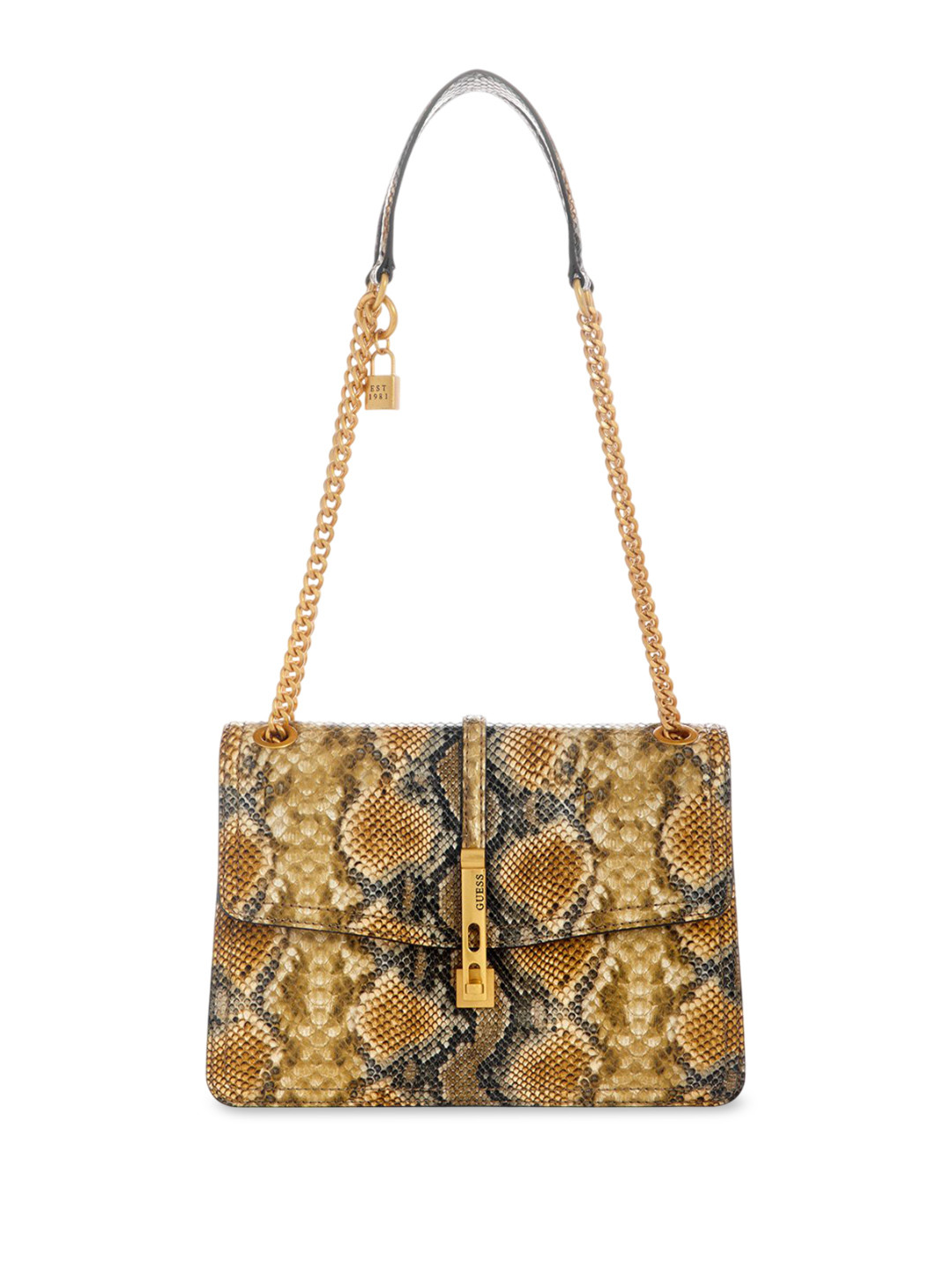 

GUESS Animal Printed PU Structured Sling Bag, Multi