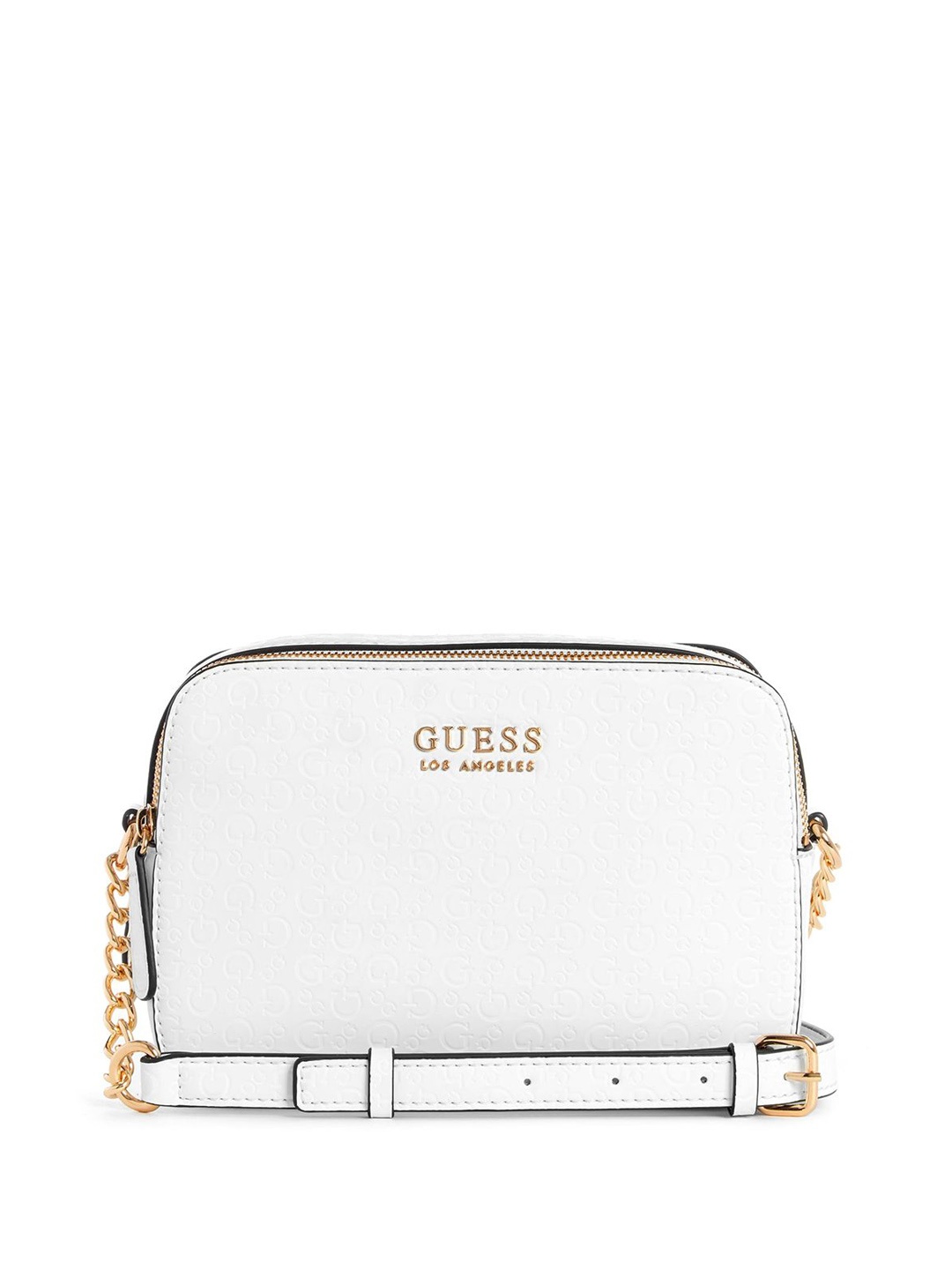 

GUESS Floral PU Bucket Sling Bag with Bow Detail, White