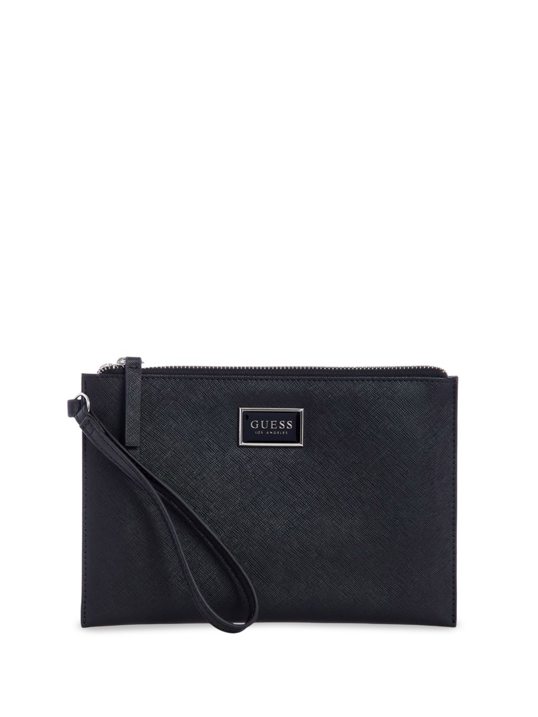 

GUESS Structured Handheld Bag with Tasselled, Black