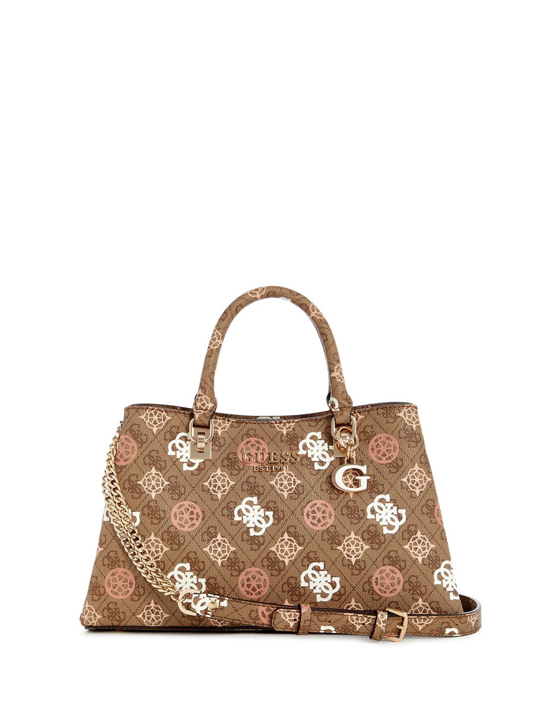 

GUESS Geometric Printed PU Satchel, Multi