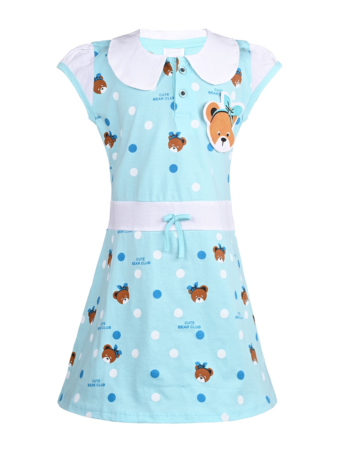 

Wish Karo Print Peter Pan Collar Fit & Flare Dress, Blue