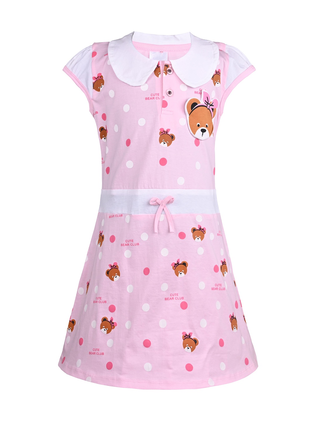 

Wish Karo Floral Print Peter Pan Collar Fit & Flare Dress, Pink