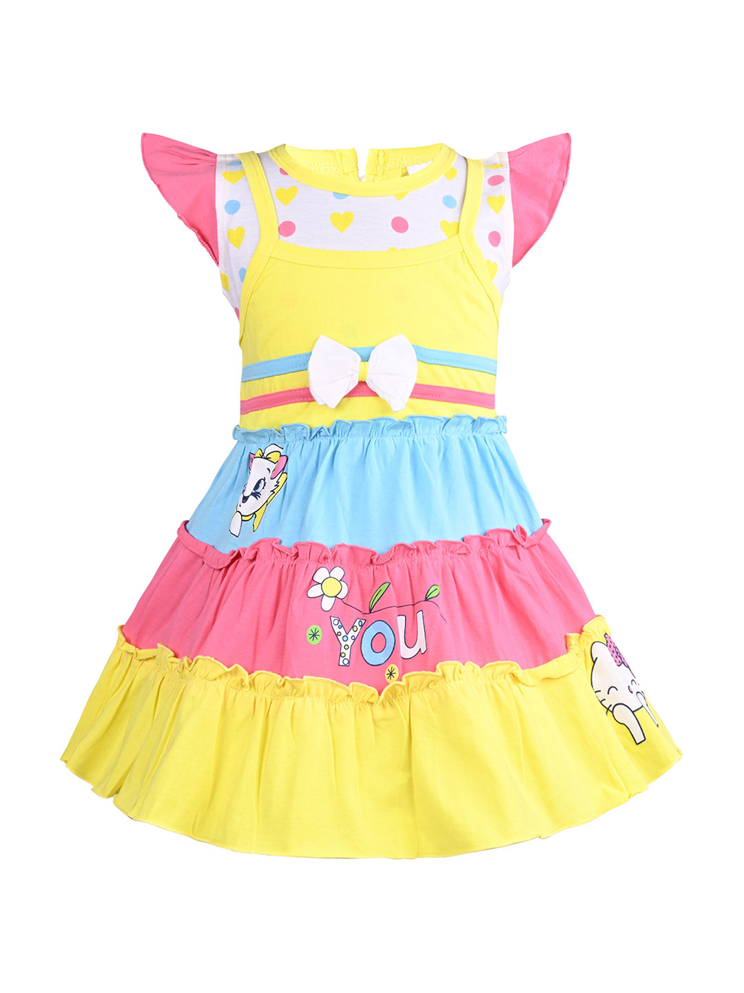

Wish Karo Print Fit & Flare Dress, Yellow
