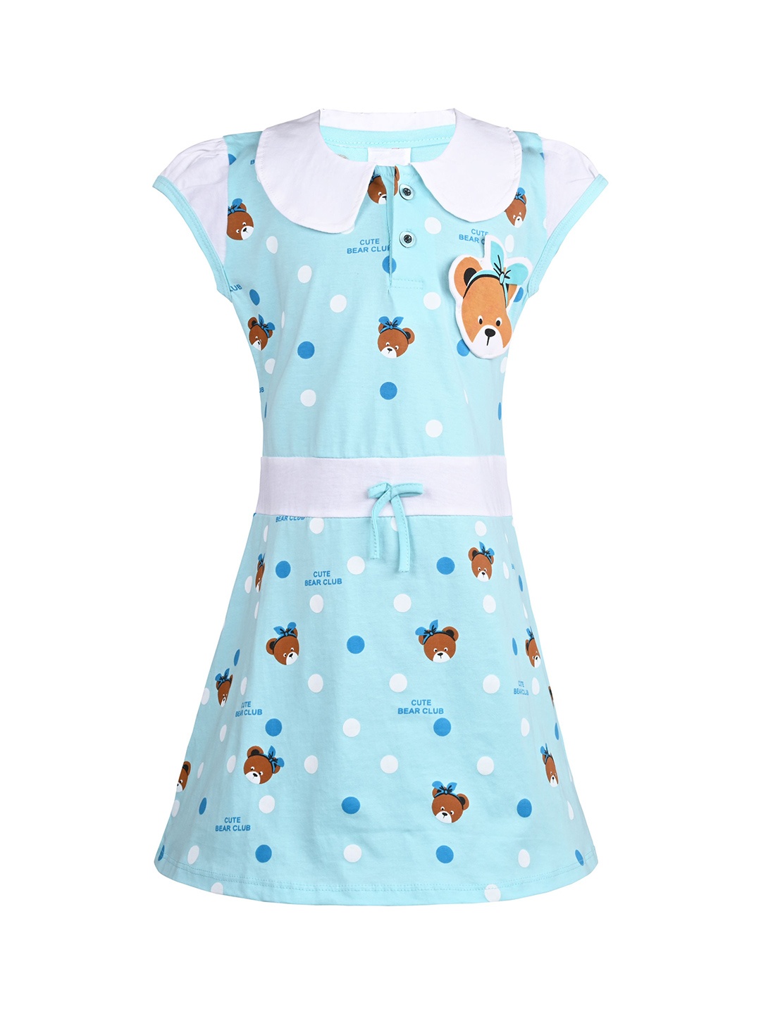 

Wish Karo Print Peter Pan Collar Fit & Flare Dress, Blue